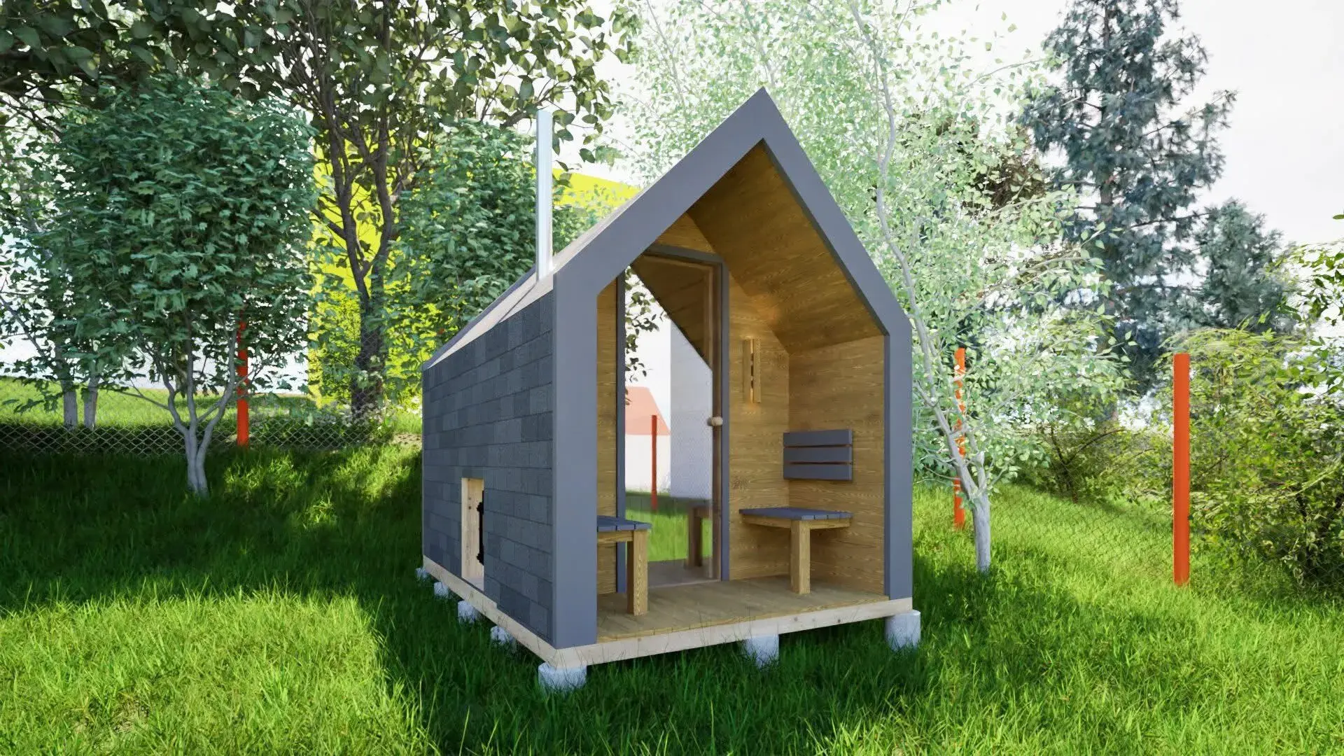 Spike Outdoor Sauna – Ribbed Frame Construction
